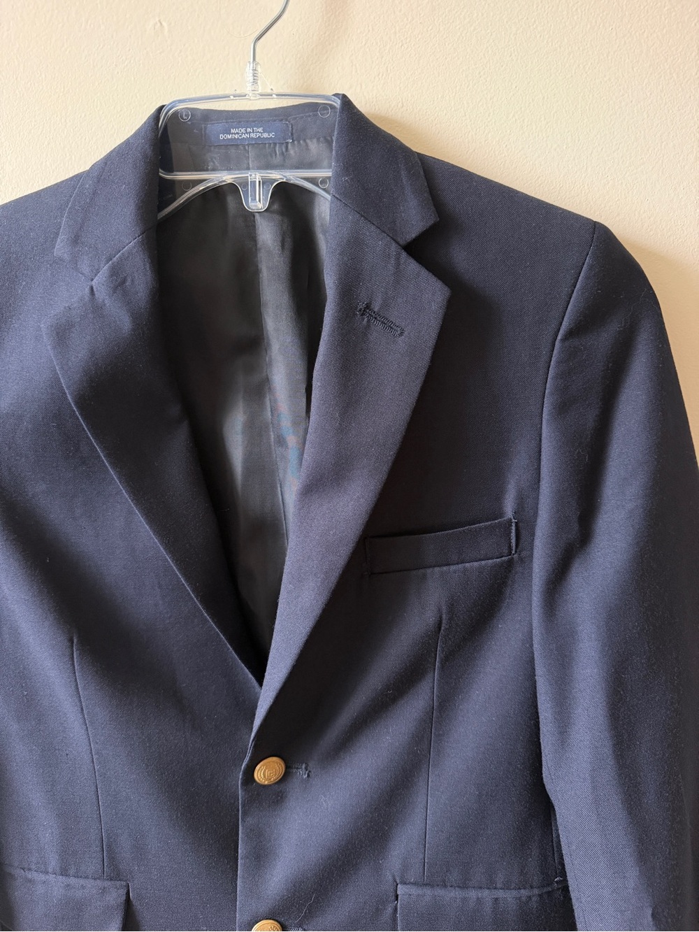 Chaps Boys Navy Blue Blazer Size 12 Regular Single Vent - Picture 3 of 11
